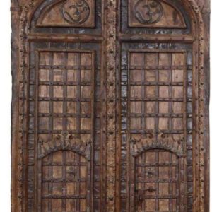 Large carved wooden door