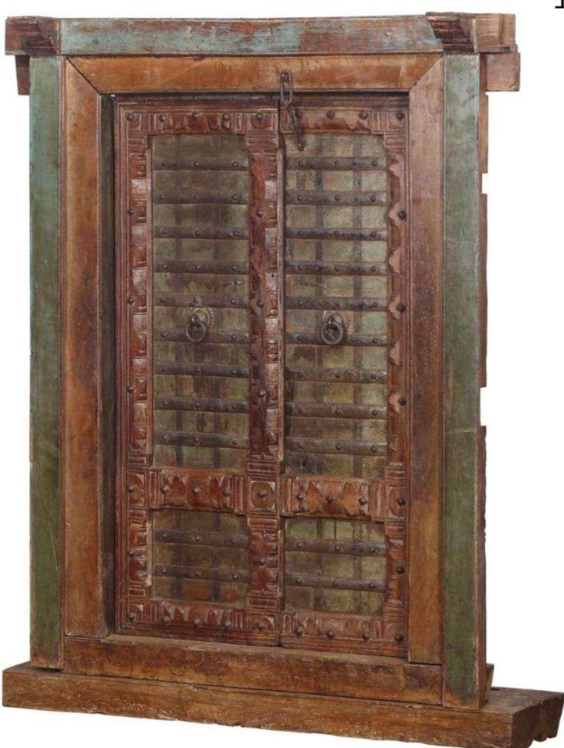 Wooden cabinet/door with metal grates